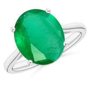 12x10mm A Oval Solitaire Emerald Cocktail Ring in P950 Platinum