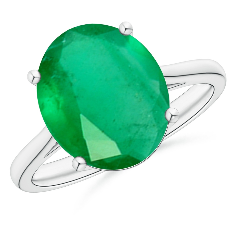 12x10mm A Oval Solitaire Emerald Cocktail Ring in P950 Platinum 