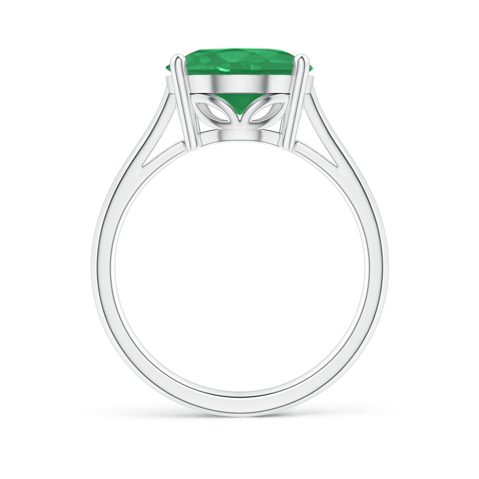 12x10mm A Oval Solitaire Emerald Cocktail Ring in P950 Platinum side 199