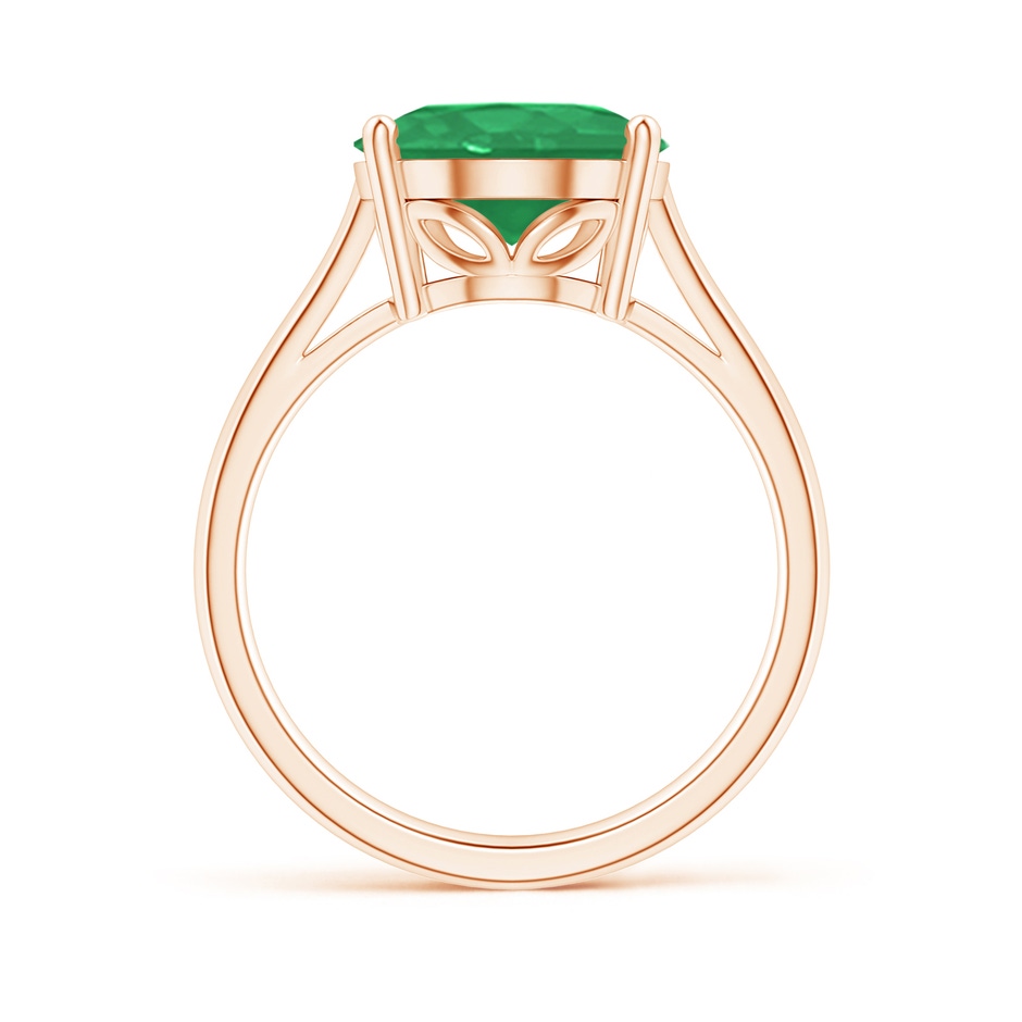 12x10mm A Oval Solitaire Emerald Cocktail Ring in Rose Gold side 199