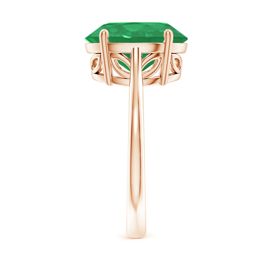 12x10mm A Oval Solitaire Emerald Cocktail Ring in Rose Gold side 299