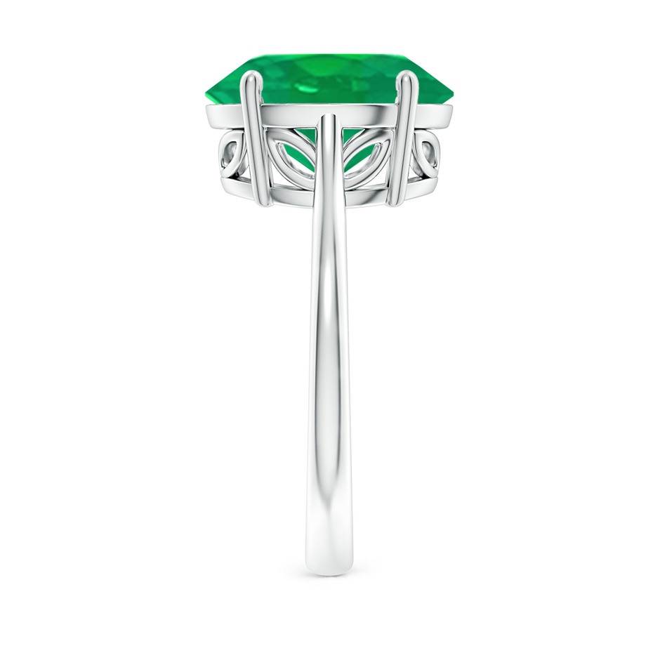 12x10mm AA Oval Solitaire Emerald Cocktail Ring in White Gold side 299