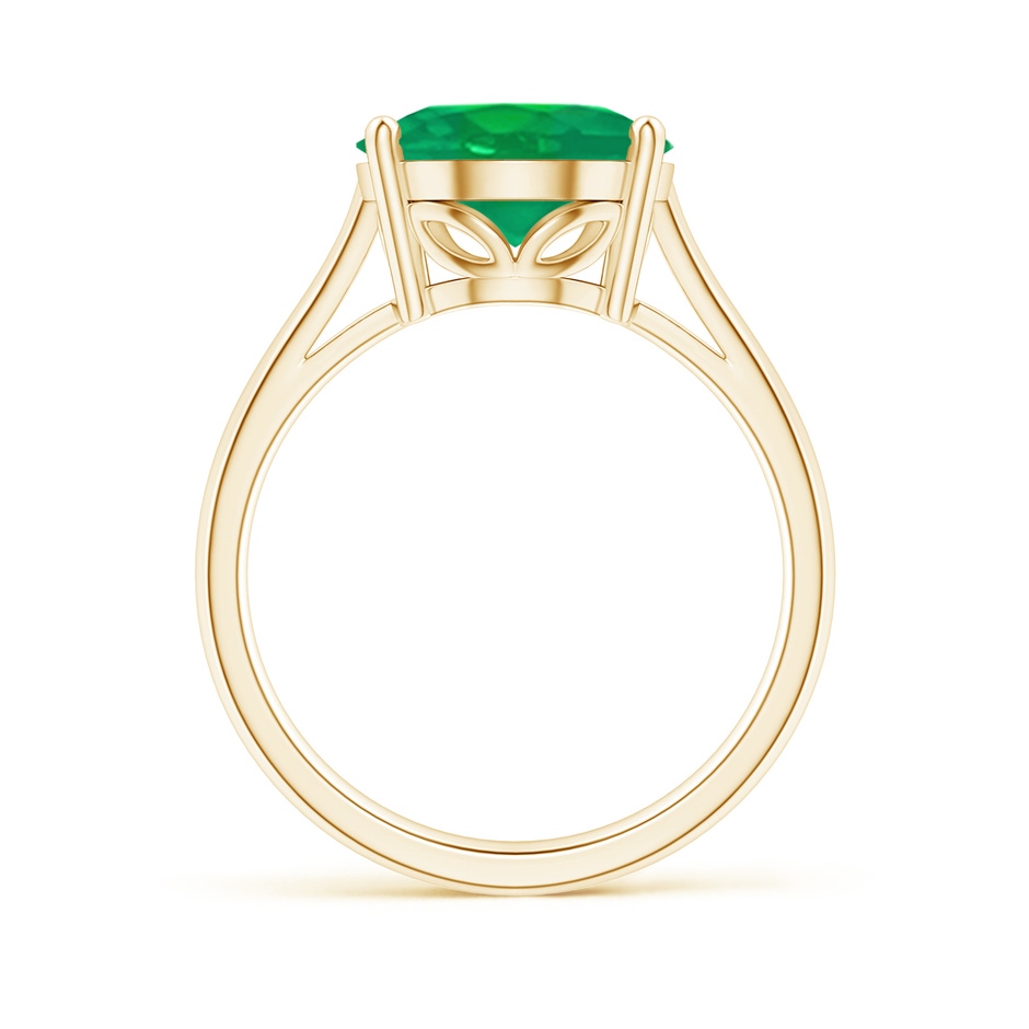 12x10mm AA Oval Solitaire Emerald Cocktail Ring in Yellow Gold side 199