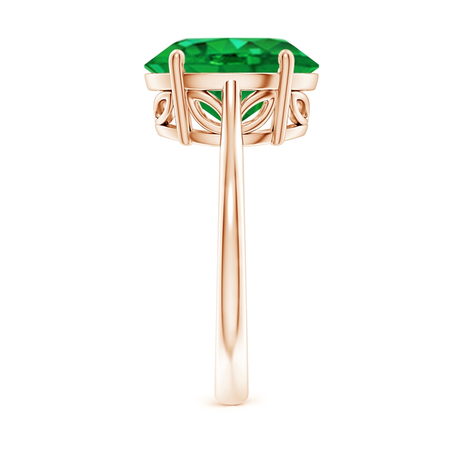 12x10mm AAA Oval Solitaire Emerald Cocktail Ring in Rose Gold side 299