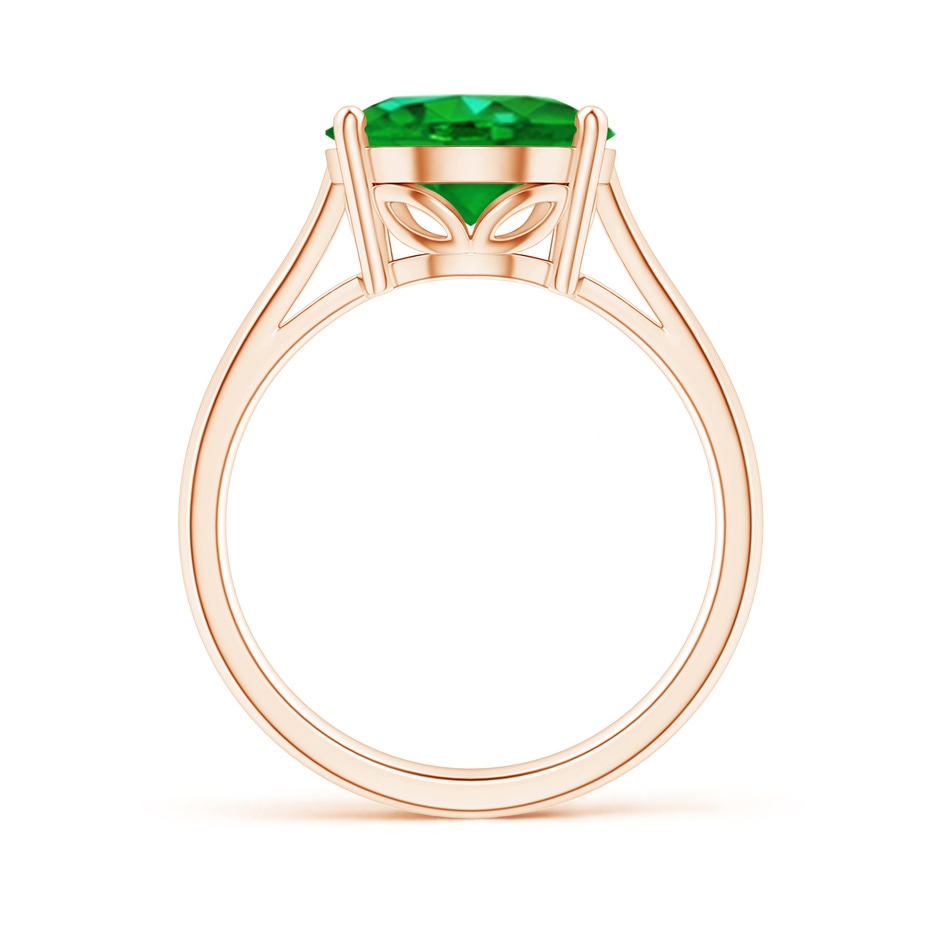 12x10mm AAAA Oval Solitaire Emerald Cocktail Ring in Rose Gold side 199
