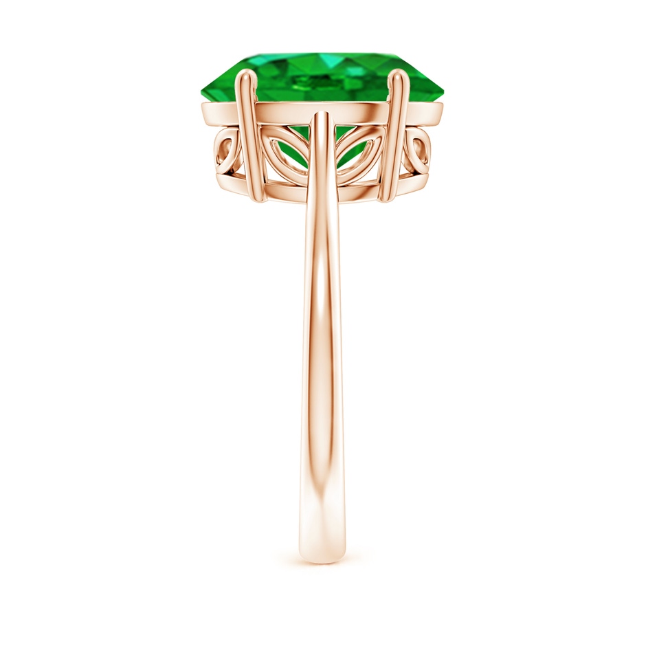 12x10mm AAAA Oval Solitaire Emerald Cocktail Ring in Rose Gold side 299