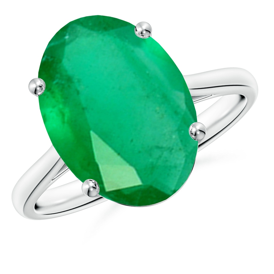 14x10mm A Oval Solitaire Emerald Cocktail Ring in P950 Platinum 