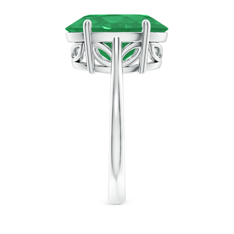 14x10mm A Oval Solitaire Emerald Cocktail Ring in P950 Platinum side 299