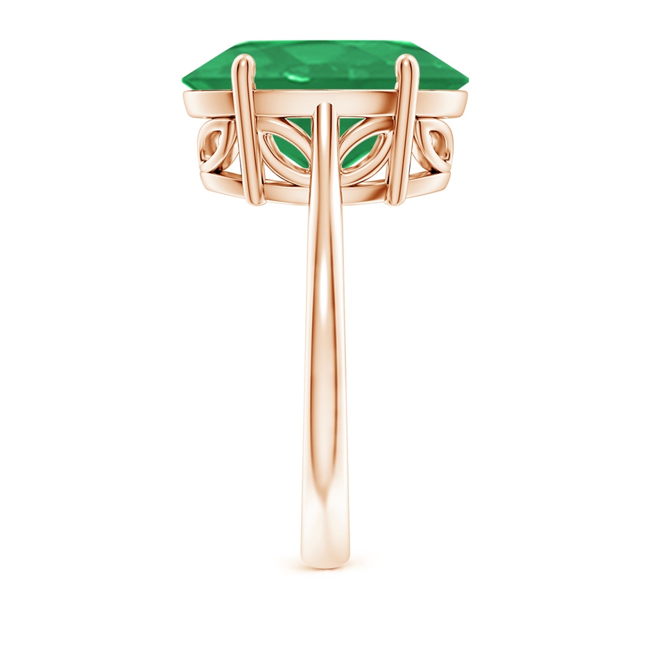 14x10mm A Oval Solitaire Emerald Cocktail Ring in Rose Gold side 299