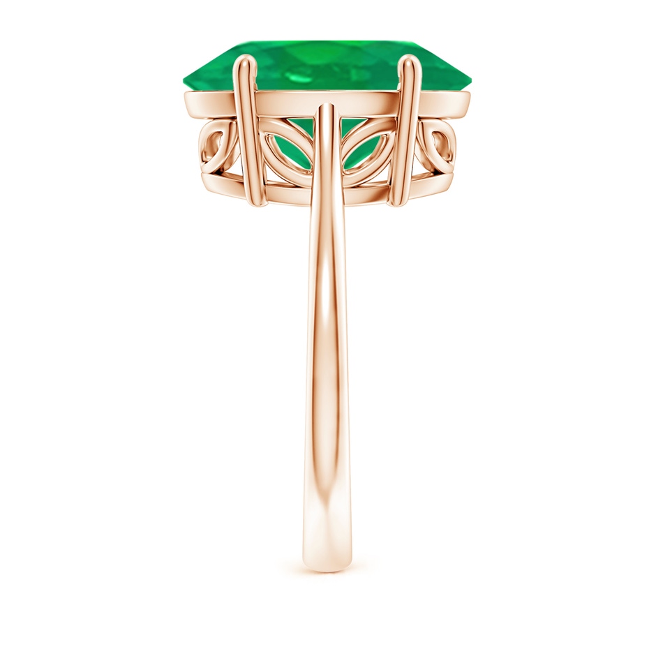 14x10mm AA Oval Solitaire Emerald Cocktail Ring in Rose Gold side 299