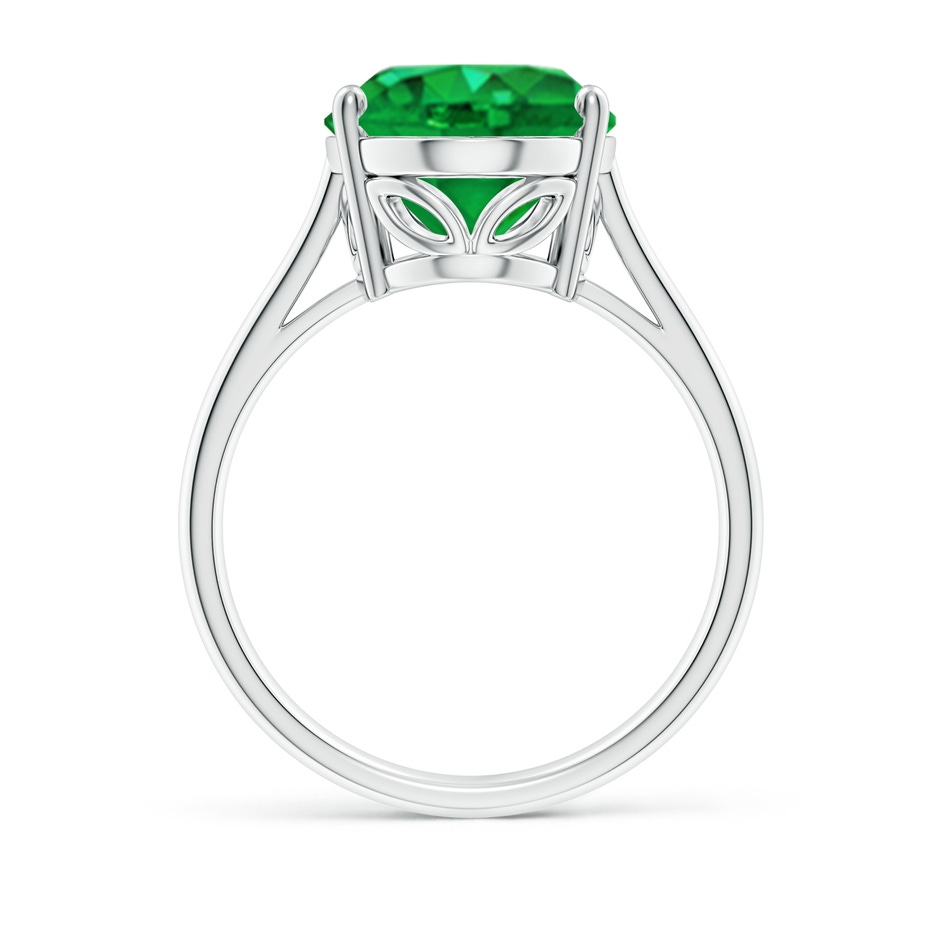 14x10mm AAA Oval Solitaire Emerald Cocktail Ring in P950 Platinum side 199