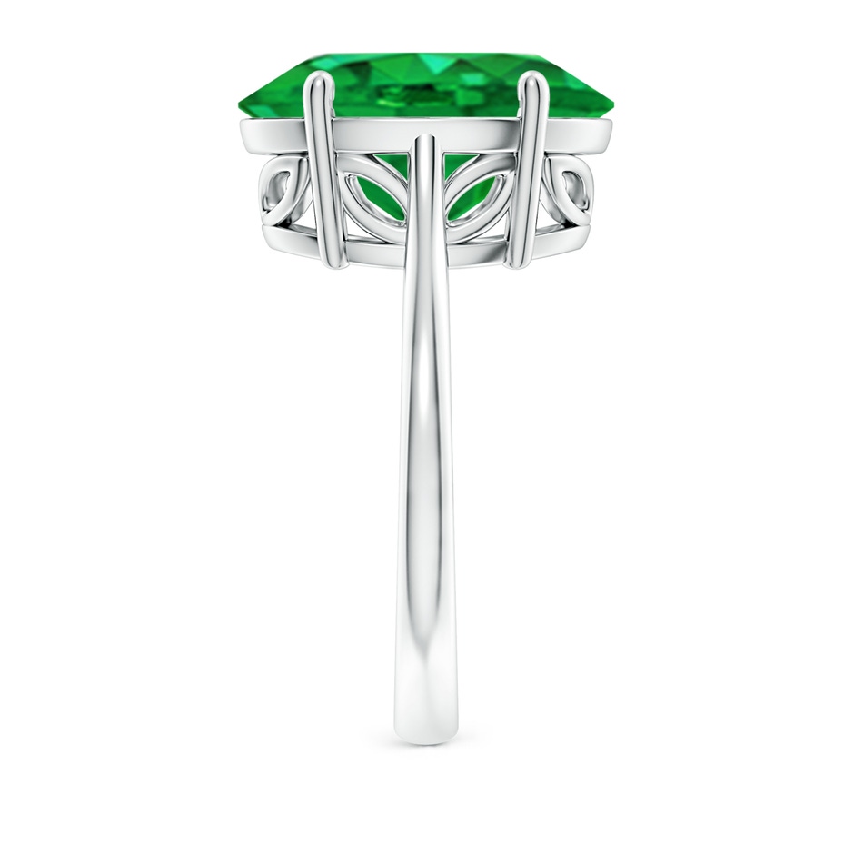 14x10mm AAA Oval Solitaire Emerald Cocktail Ring in P950 Platinum side 299