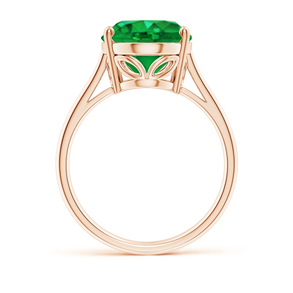 14x10mm AAA Oval Solitaire Emerald Cocktail Ring in Rose Gold side 199