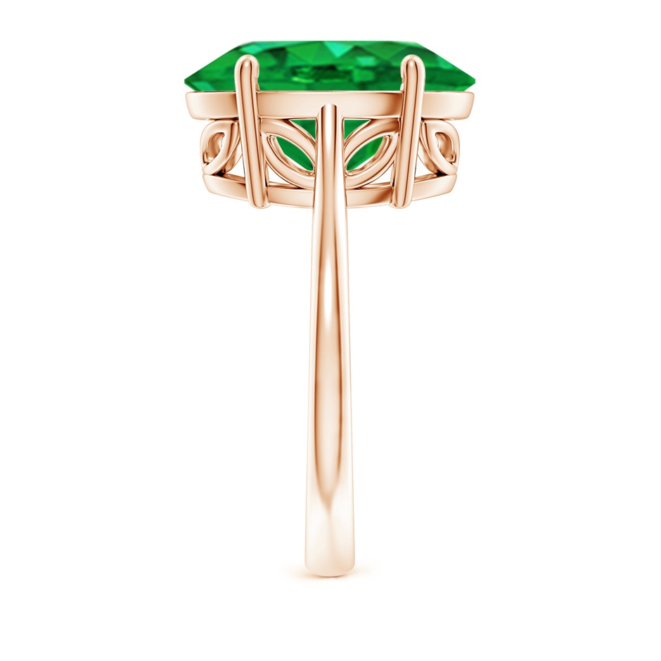 14x10mm AAA Oval Solitaire Emerald Cocktail Ring in Rose Gold side 299
