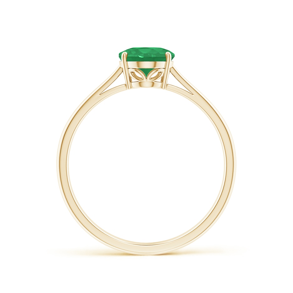 8x6mm A Oval Solitaire Emerald Cocktail Ring in Yellow Gold side 199