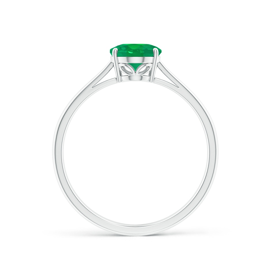 8x6mm AA Oval Solitaire Emerald Cocktail Ring in P950 Platinum side 199