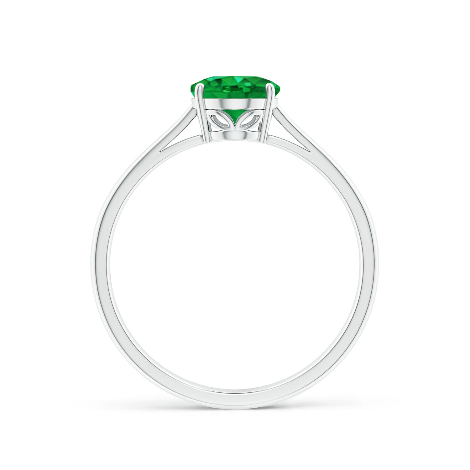 8x6mm AAA Oval Solitaire Emerald Cocktail Ring in P950 Platinum