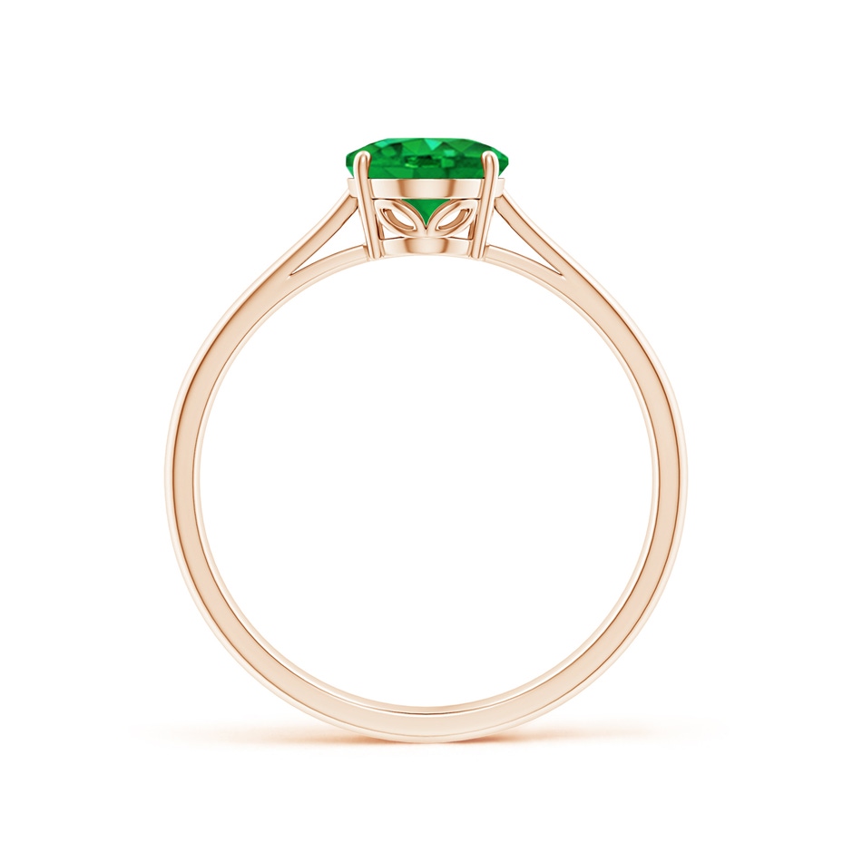 8x6mm AAA Oval Solitaire Emerald Cocktail Ring in Rose Gold side 199