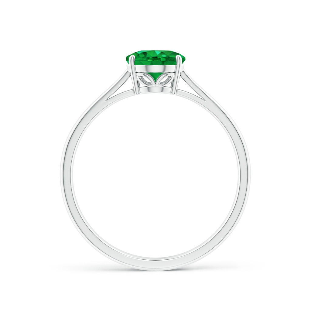 8x6mm AAA Oval Solitaire Emerald Cocktail Ring in White Gold Side 199
