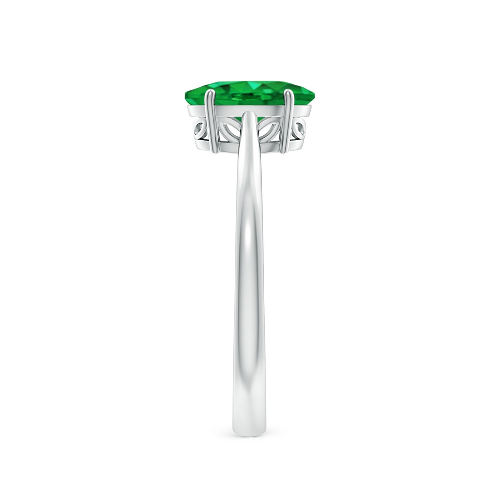 8x6mm AAA Oval Solitaire Emerald Cocktail Ring in White Gold Side 299