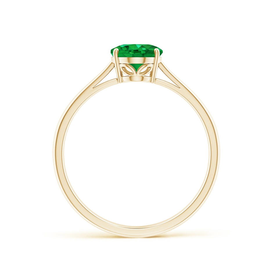 8x6mm AAA Oval Solitaire Emerald Cocktail Ring in Yellow Gold side 199