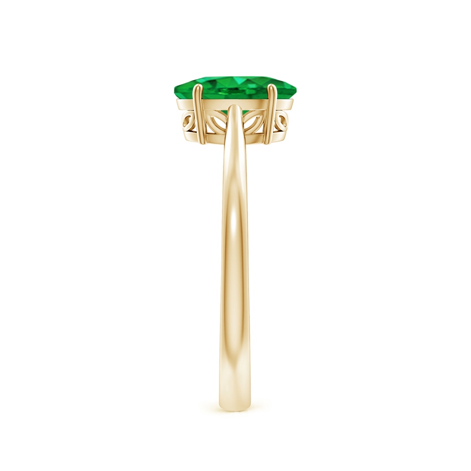 8x6mm AAA Oval Solitaire Emerald Cocktail Ring in Yellow Gold side 299