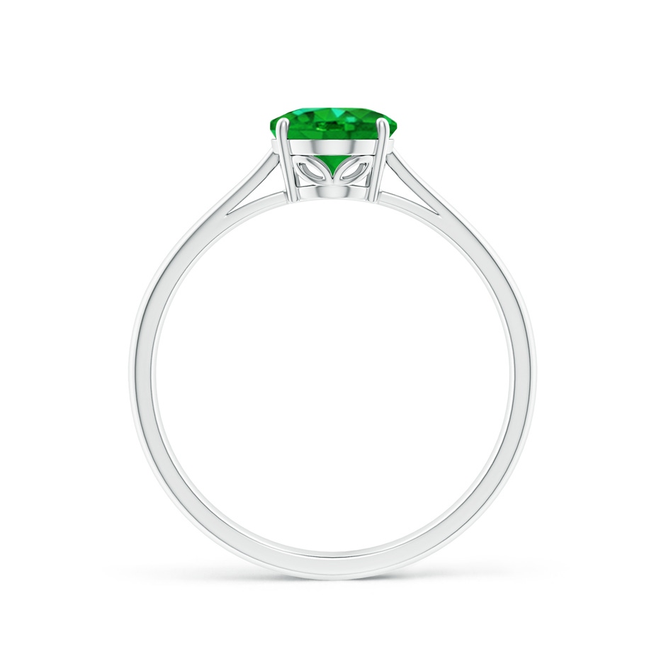 8x6mm AAAA Oval Solitaire Emerald Cocktail Ring in White Gold side 199