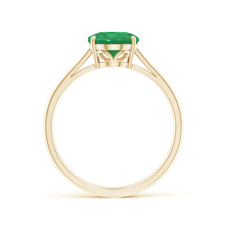 9x7mm A Oval Solitaire Emerald Cocktail Ring in Yellow Gold side 199