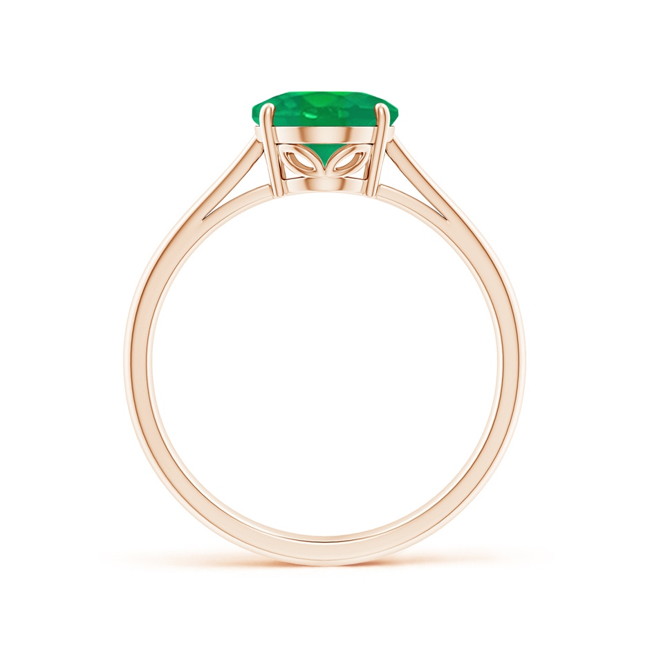 9x7mm AA Oval Solitaire Emerald Cocktail Ring in Rose Gold side 199