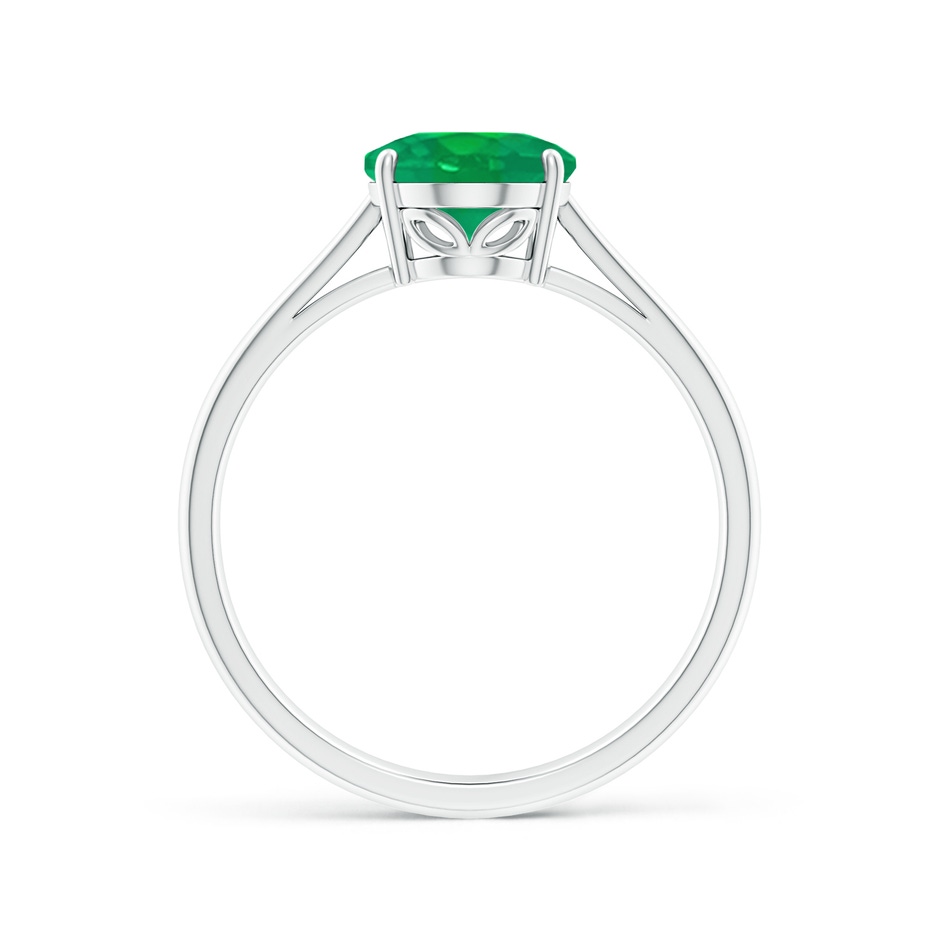 9x7mm AA Oval Solitaire Emerald Cocktail Ring in White Gold side 199