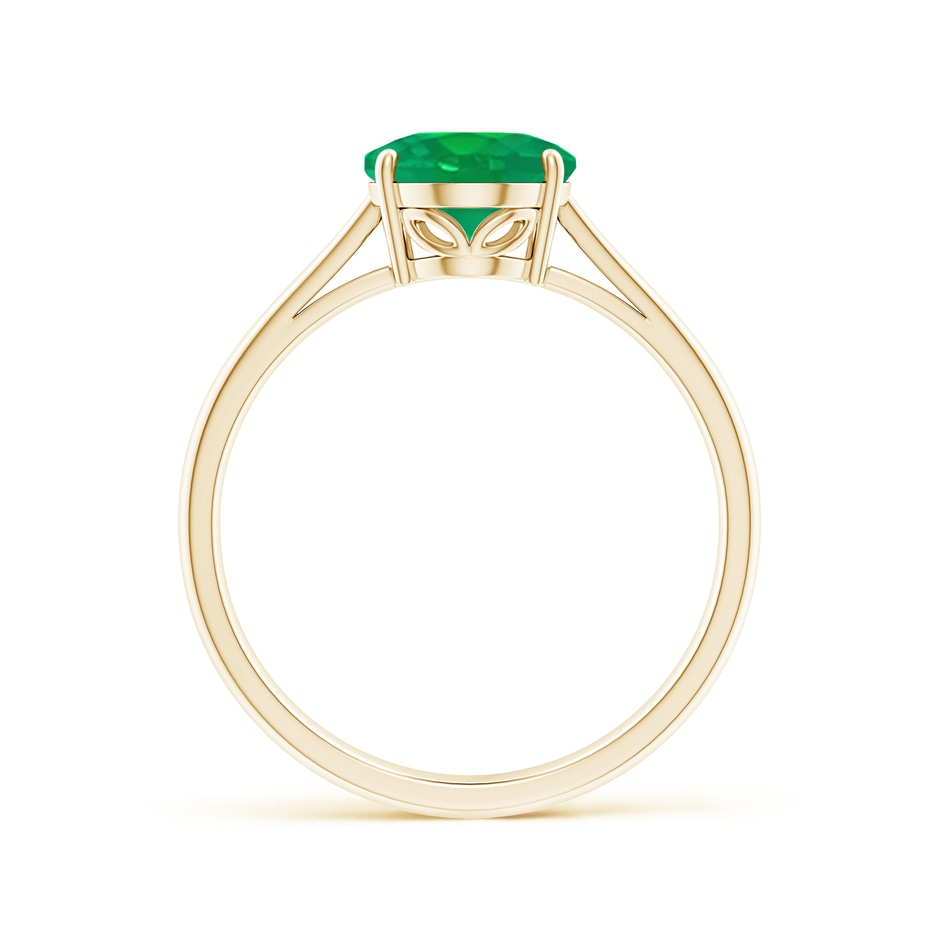 9x7mm AA Oval Solitaire Emerald Cocktail Ring in Yellow Gold side 199
