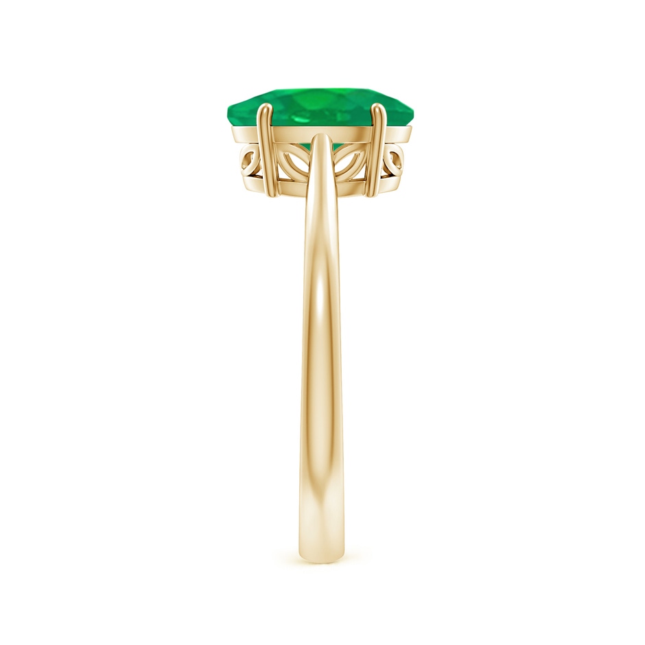 9x7mm AA Oval Solitaire Emerald Cocktail Ring in Yellow Gold side 299