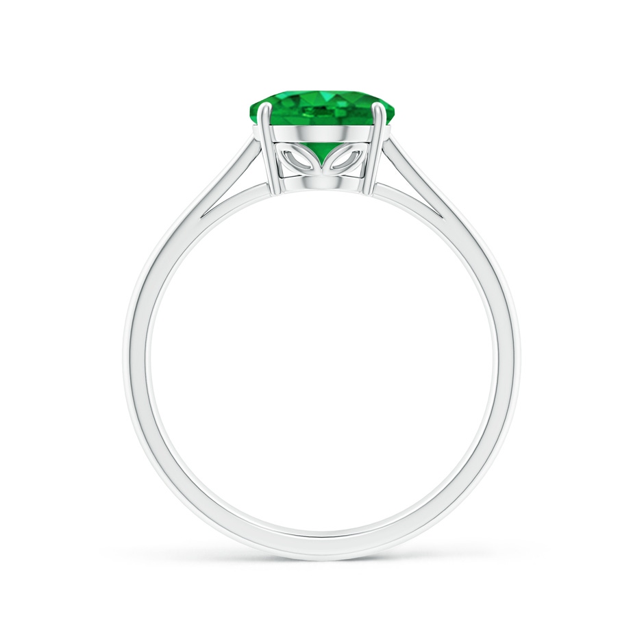 9x7mm AAA Oval Solitaire Emerald Cocktail Ring in P950 Platinum side 199
