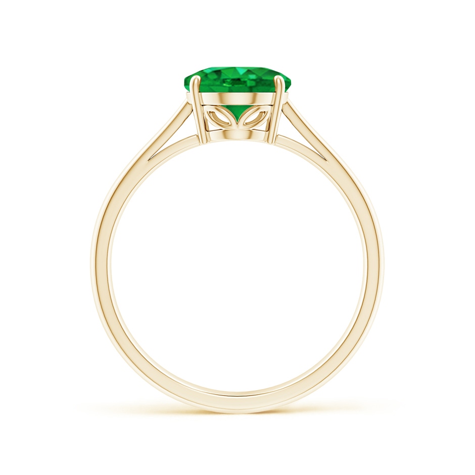 9x7mm AAA Oval Solitaire Emerald Cocktail Ring in Yellow Gold side 199
