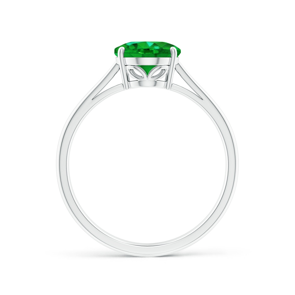 9x7mm AAAA Oval Solitaire Emerald Cocktail Ring in P950 Platinum side 199