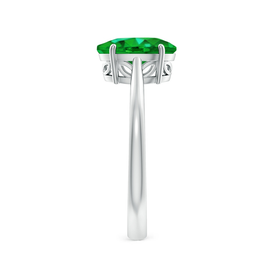 9x7mm AAAA Oval Solitaire Emerald Cocktail Ring in P950 Platinum side 299