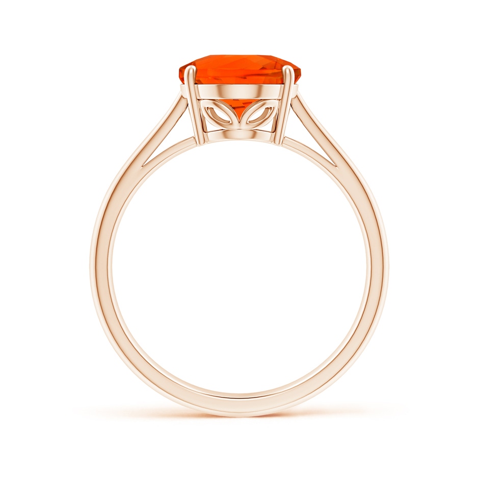 10x8mm AAA Oval Solitaire Fire Opal Cocktail Ring in Rose Gold side-1