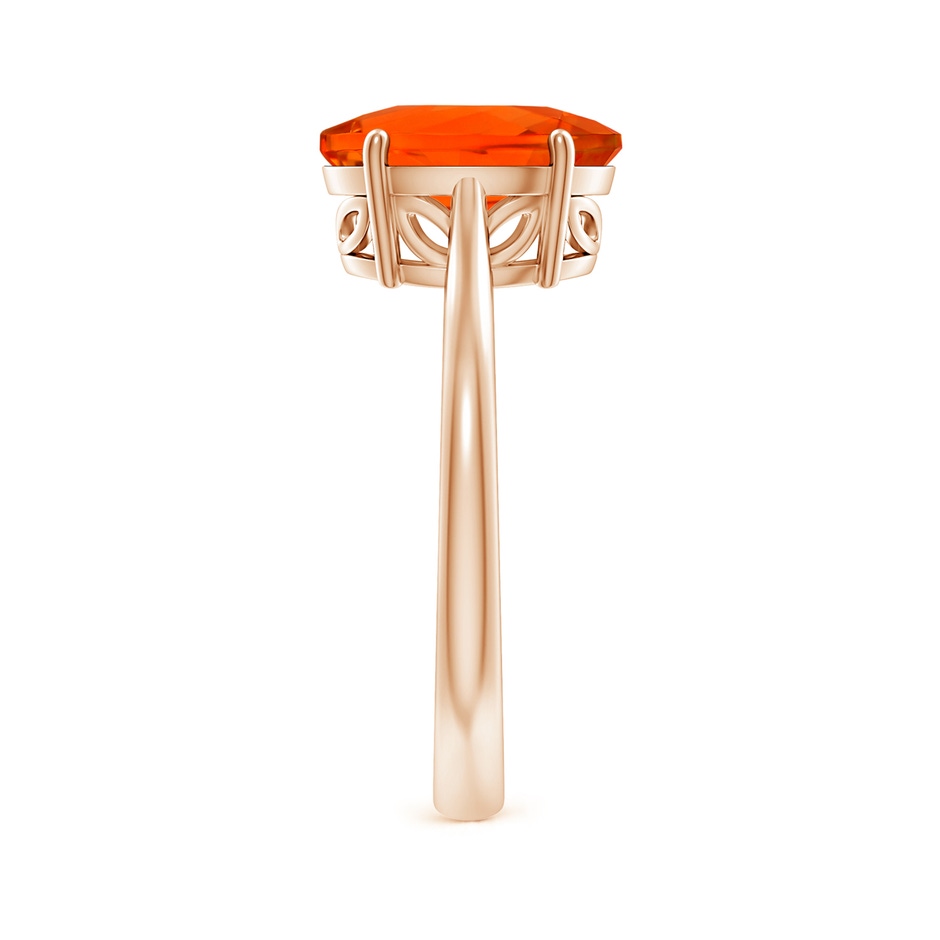 10x8mm AAA Oval Solitaire Fire Opal Cocktail Ring in Rose Gold side-2