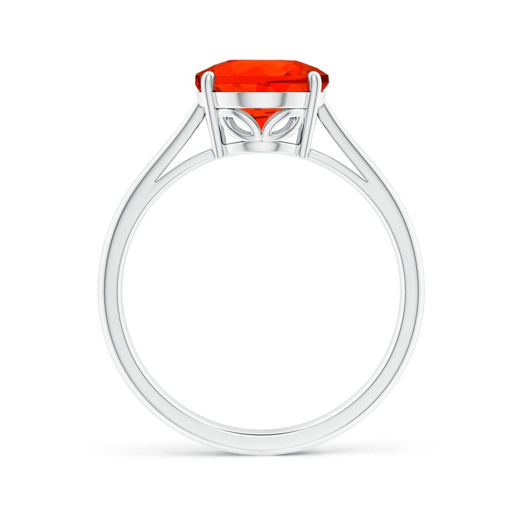 10x8mm AAAA Oval Solitaire Fire Opal Cocktail Ring in White Gold Side-1