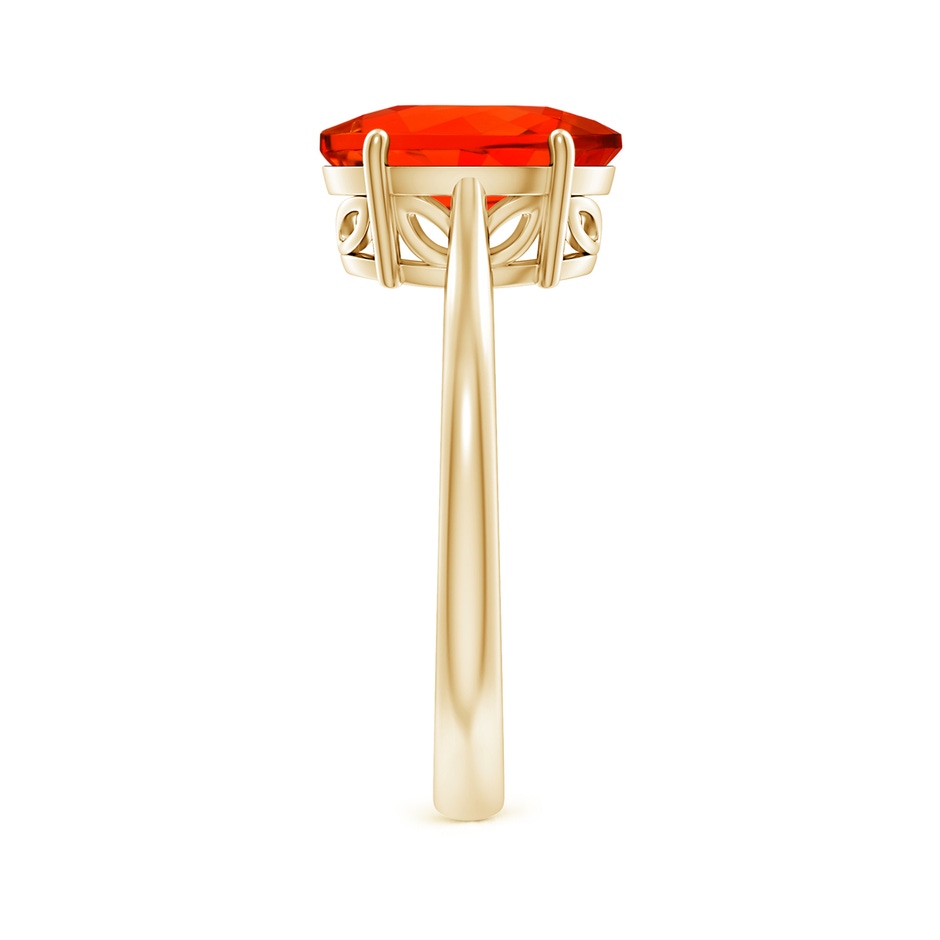 10x8mm AAAA Oval Solitaire Fire Opal Cocktail Ring in Yellow Gold side-2