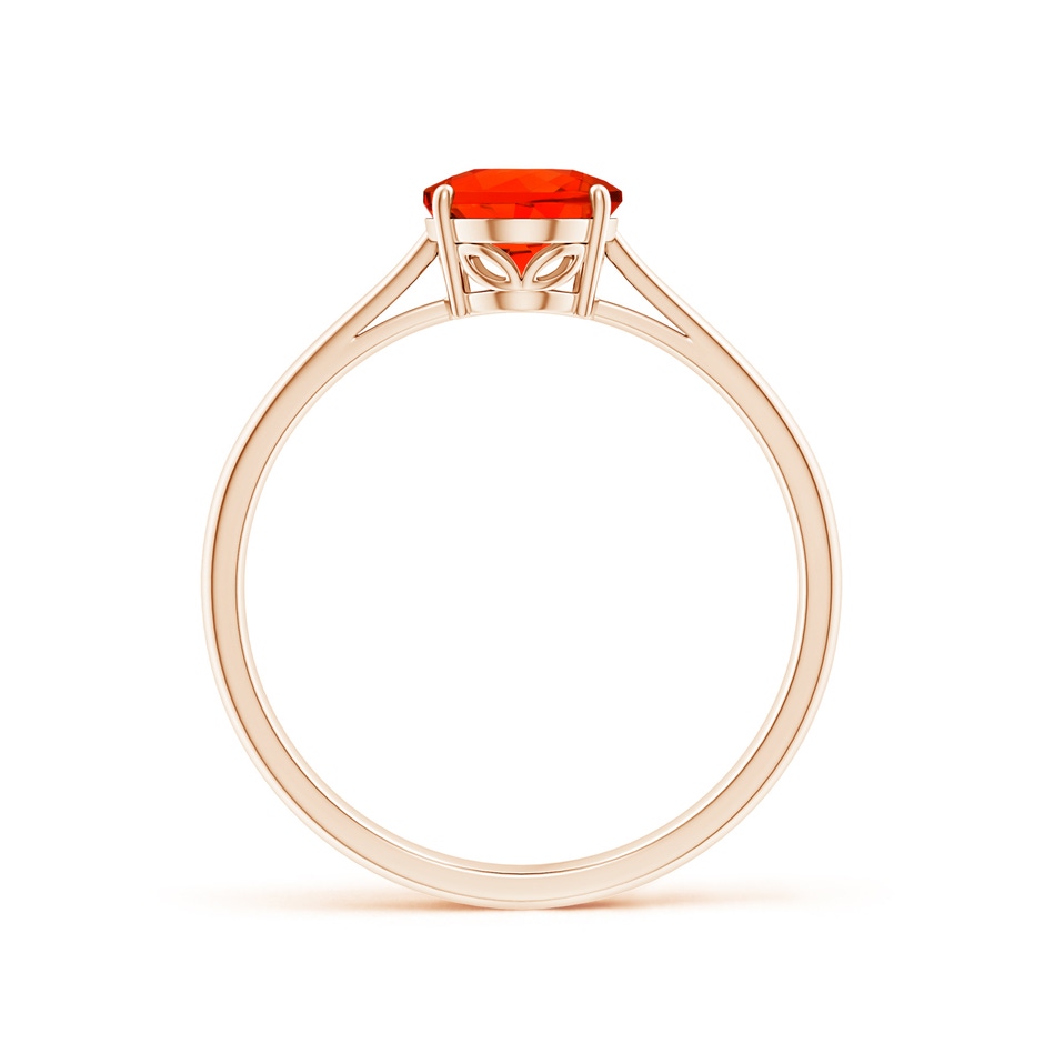 8x6mm AAAA Oval Solitaire Fire Opal Cocktail Ring in Rose Gold side-1