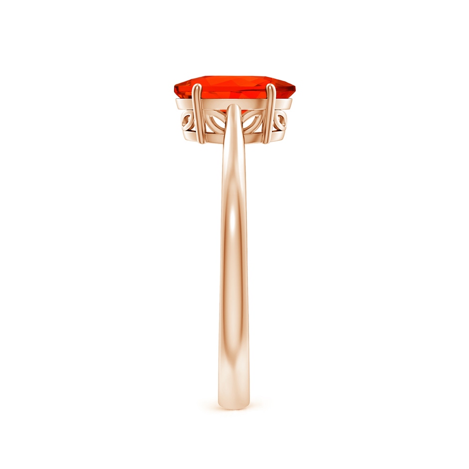 8x6mm AAAA Oval Solitaire Fire Opal Cocktail Ring in Rose Gold side-2