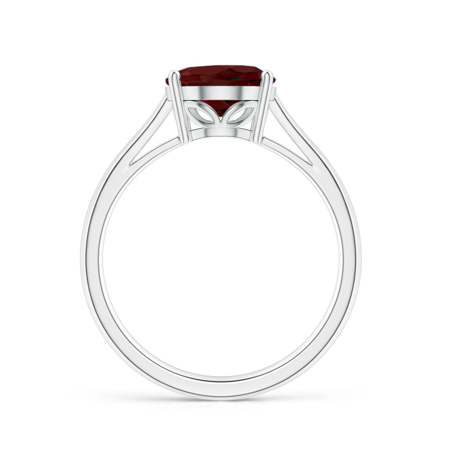 10x8mm AAA Oval Solitaire Garnet Cocktail Ring in White Gold - side 3