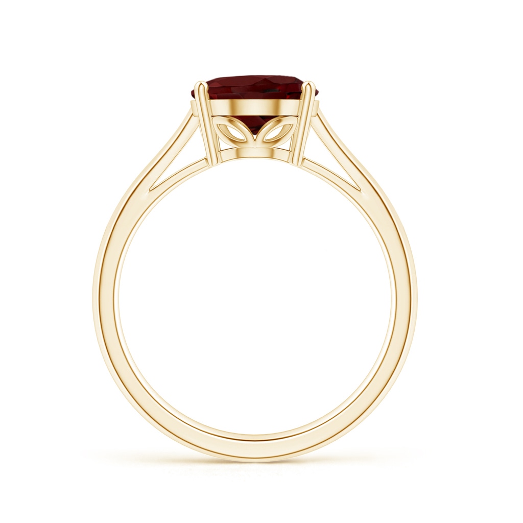 10x8mm AAA Oval Solitaire Garnet Cocktail Ring in Yellow Gold Side-1