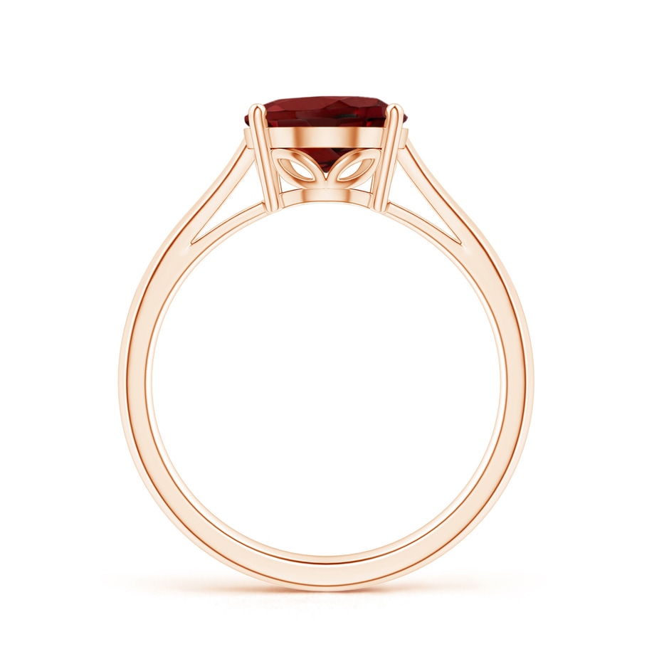 10x8mm AAAA Oval Solitaire Garnet Cocktail Ring in Rose Gold side 199
