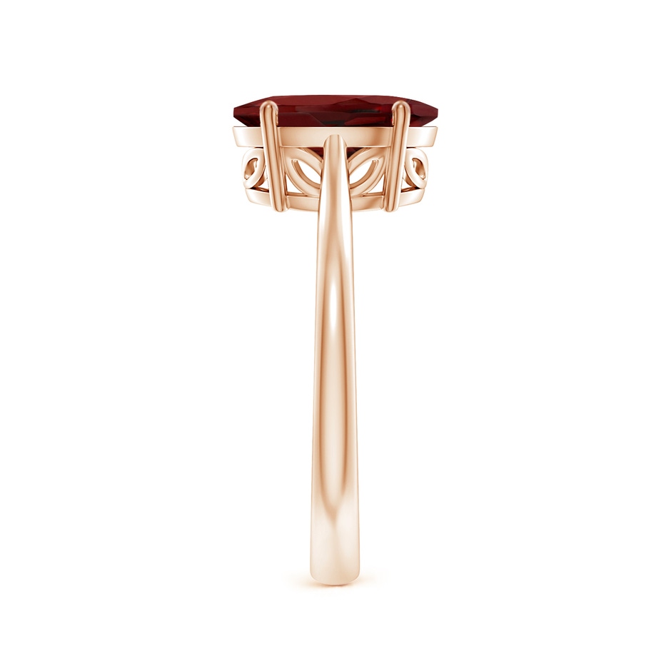 10x8mm AAAA Oval Solitaire Garnet Cocktail Ring in Rose Gold side 299