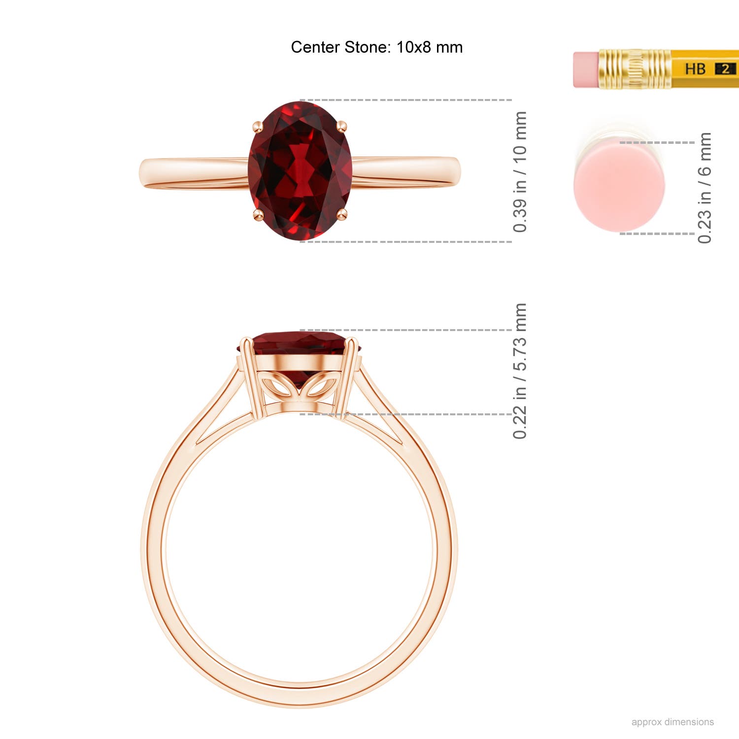 AAAA - Garnet / 2.95 CT / 14 KT Rose Gold