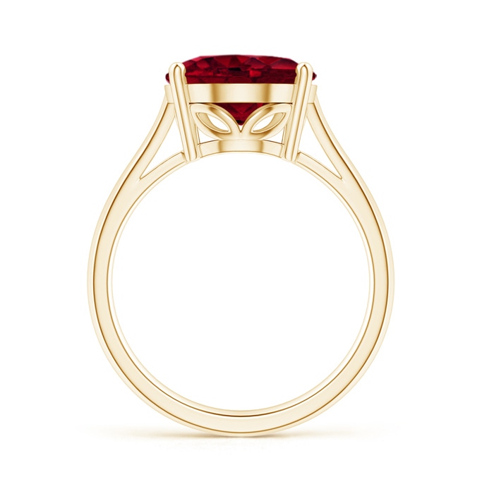 12x10mm AAA Oval Solitaire Garnet Cocktail Ring in 9K Yellow Gold product image