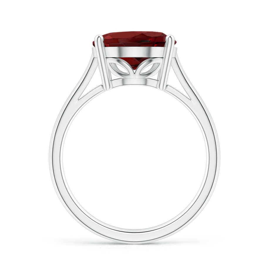 12x10mm AAAA Oval Solitaire Garnet Cocktail Ring in P950 Platinum side 199