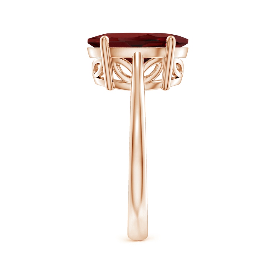 12x10mm AAAA Oval Solitaire Garnet Cocktail Ring in Rose Gold side 299
